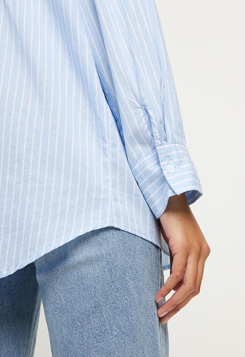 Cotton On - Dad shirt - leila stripe authentic blue