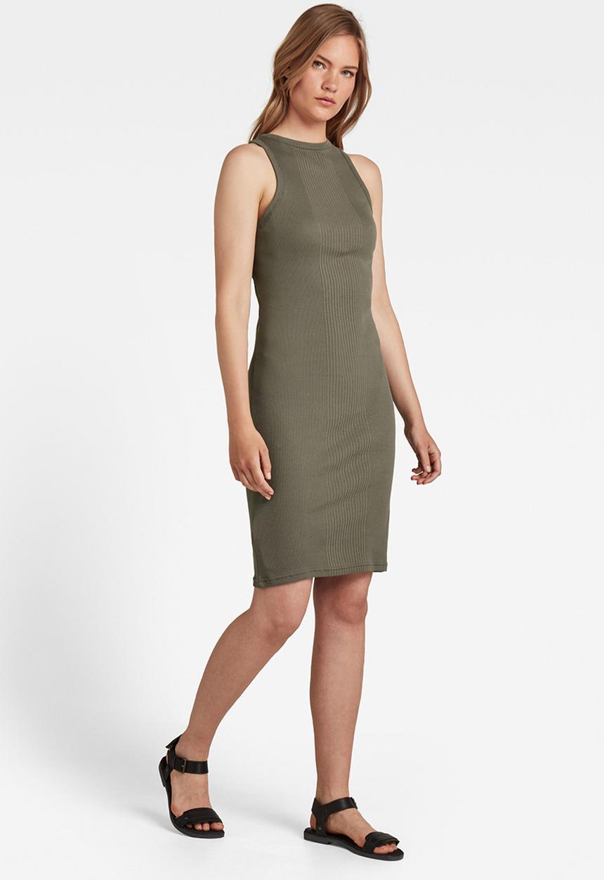 G-STAR - Engineered rib tank top dress  - grey