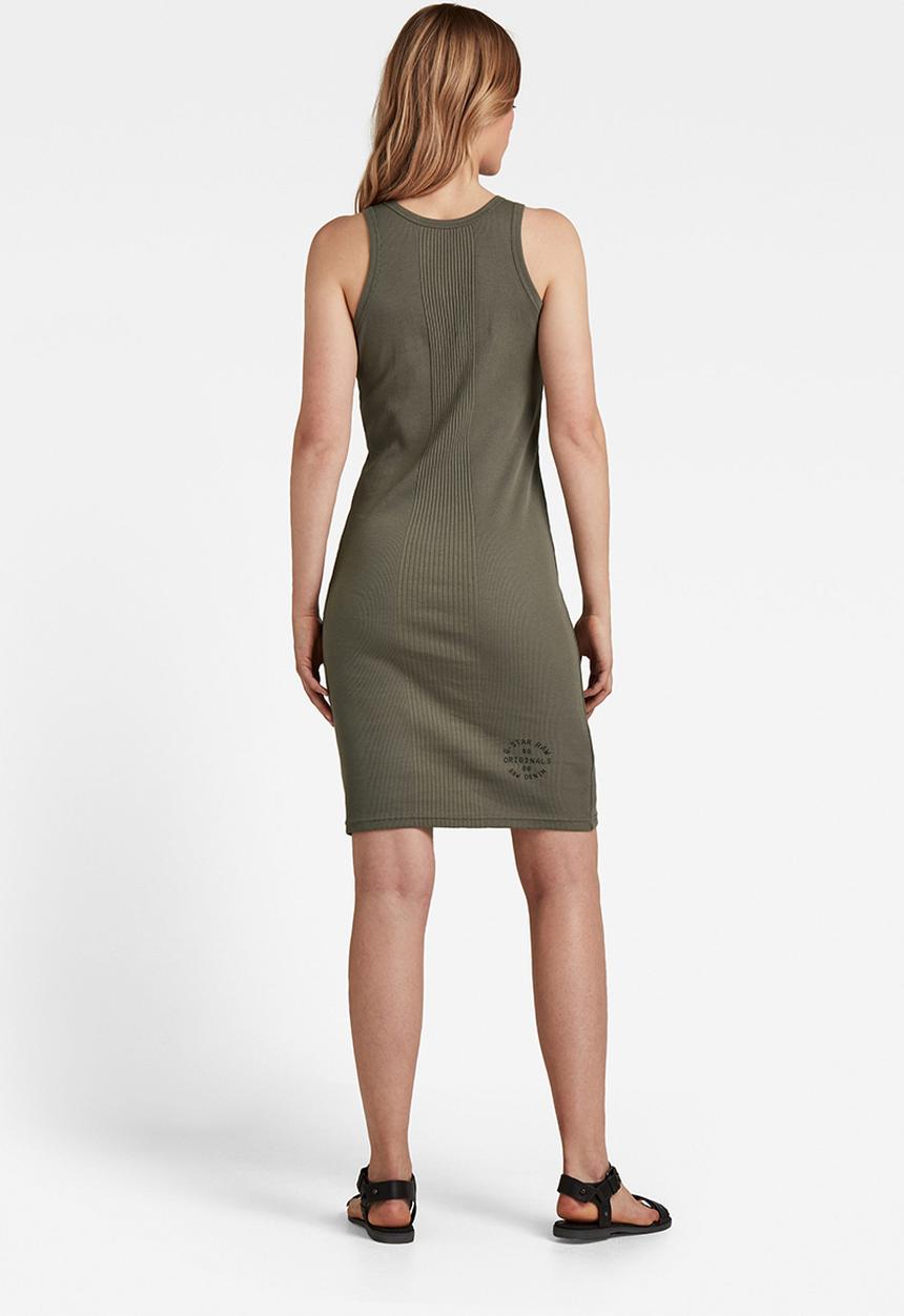 G-STAR - Engineered rib tank top dress  - grey