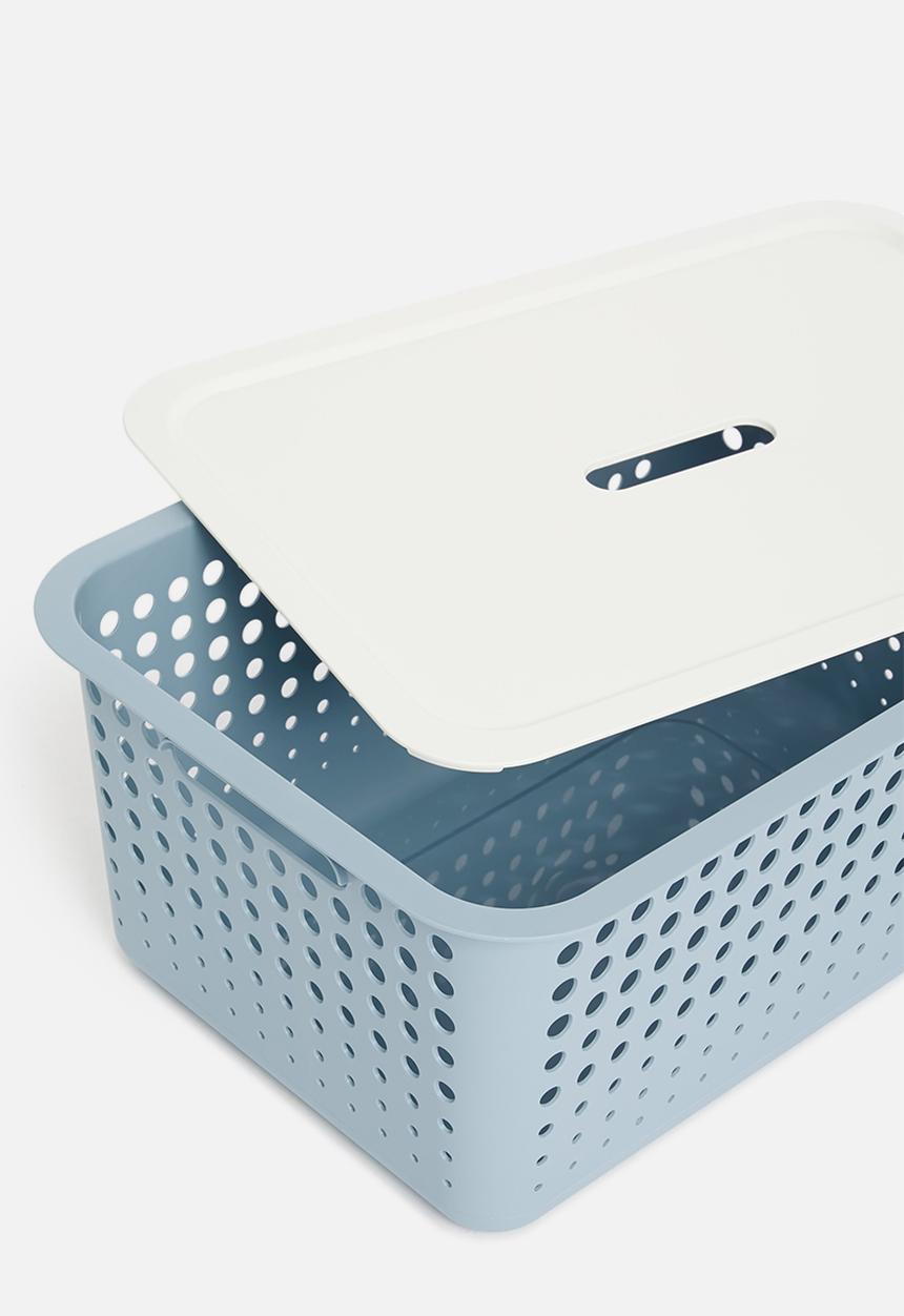 Litem - Set of 2 myroom i basket with lid large - blue