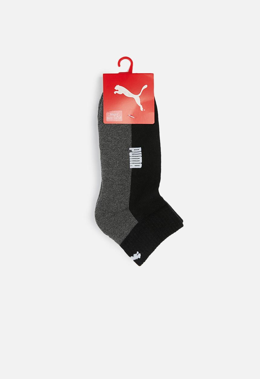 PUMA - Mens cushioned 2 pack quarter sock - multi 