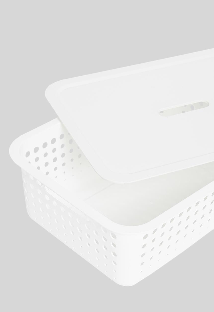 Litem - Set of 2 myroom i basket with lid small - white