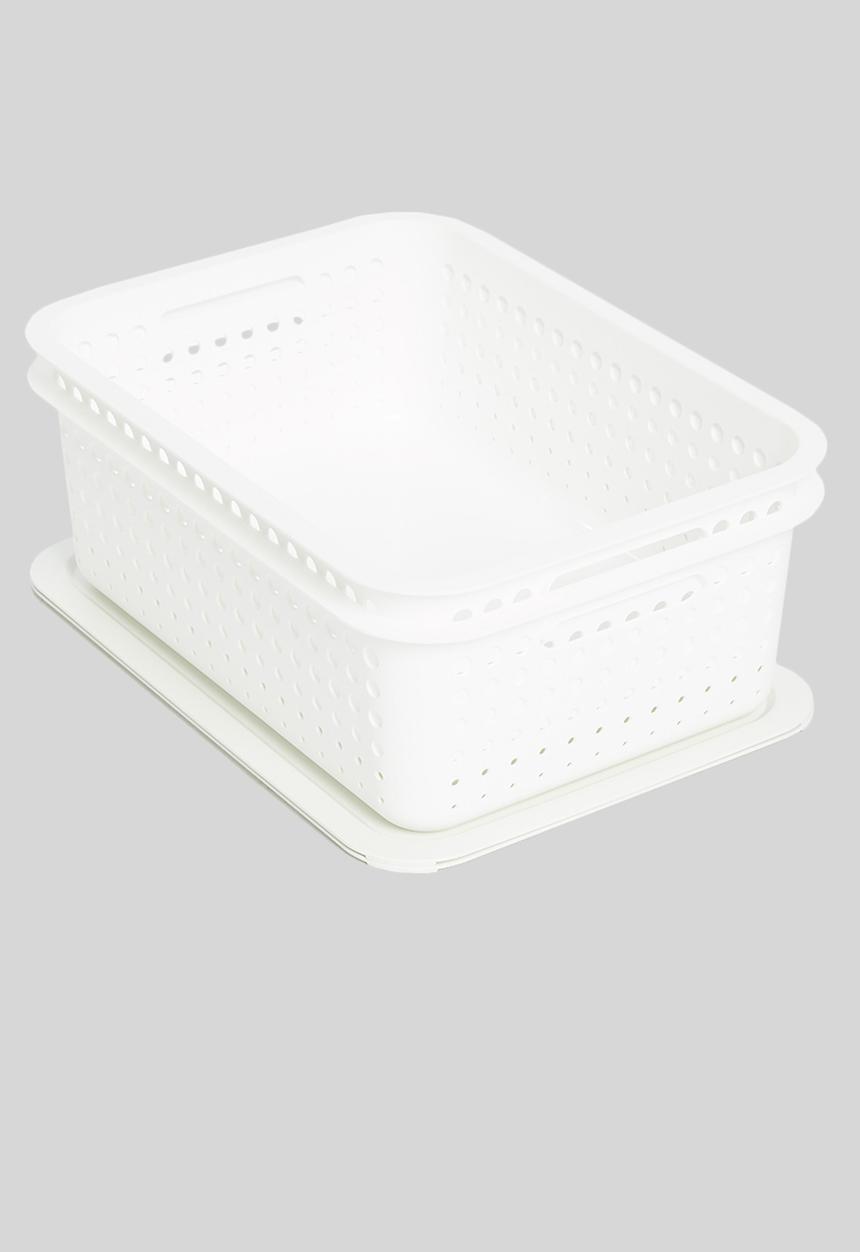 Litem - Set of 2 myroom i basket with lid small - white
