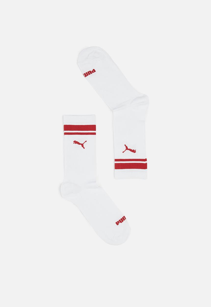 PUMA - Mens seasonal brand sock - white & red 