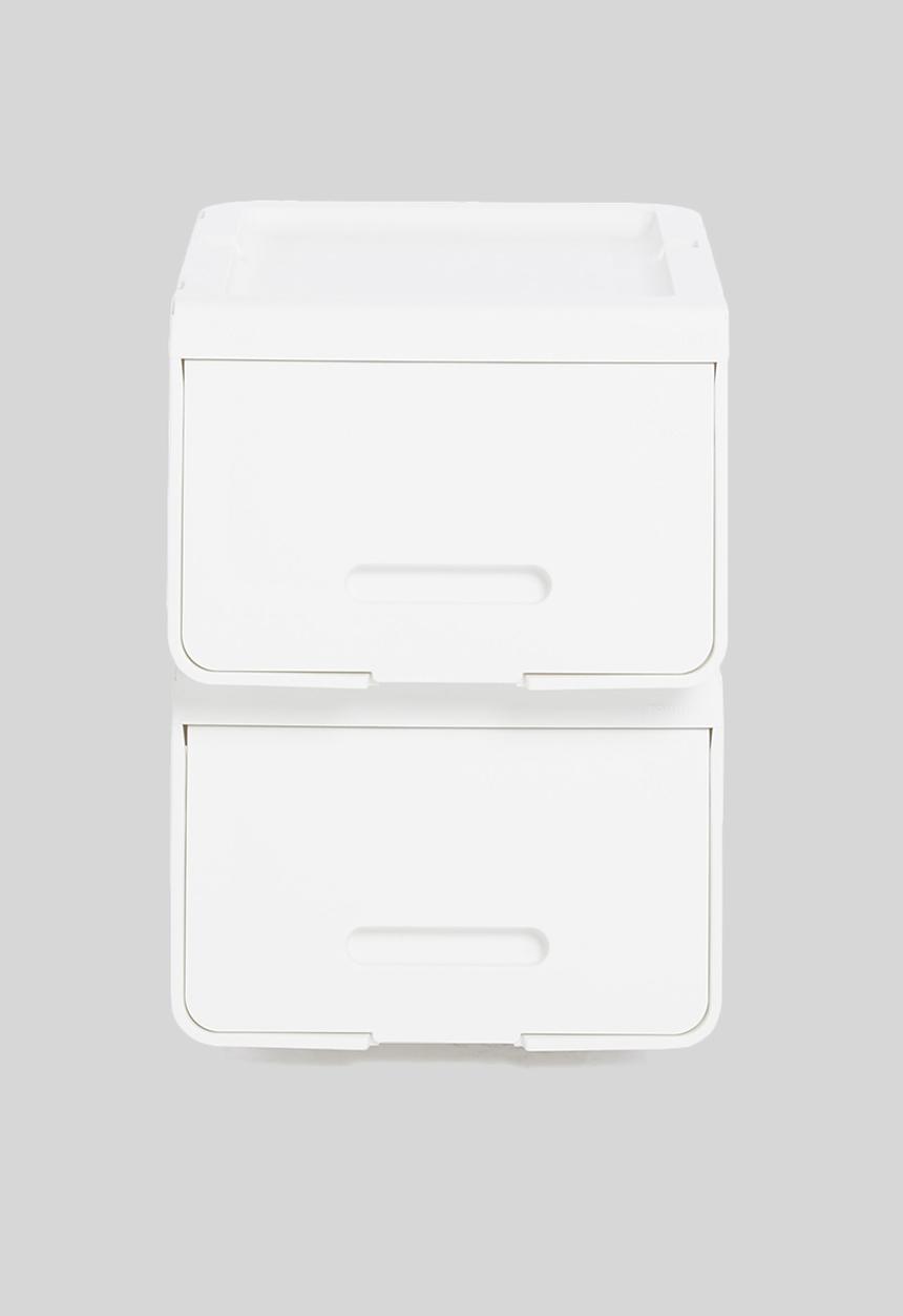 Litem - Set of 2 roomax sliding living box slim small - white