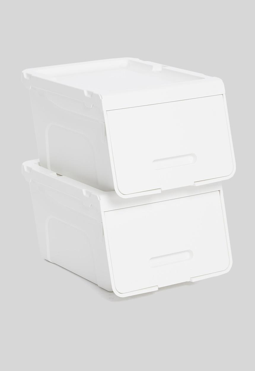 Litem - Set of 2 roomax sliding living box slim small - white