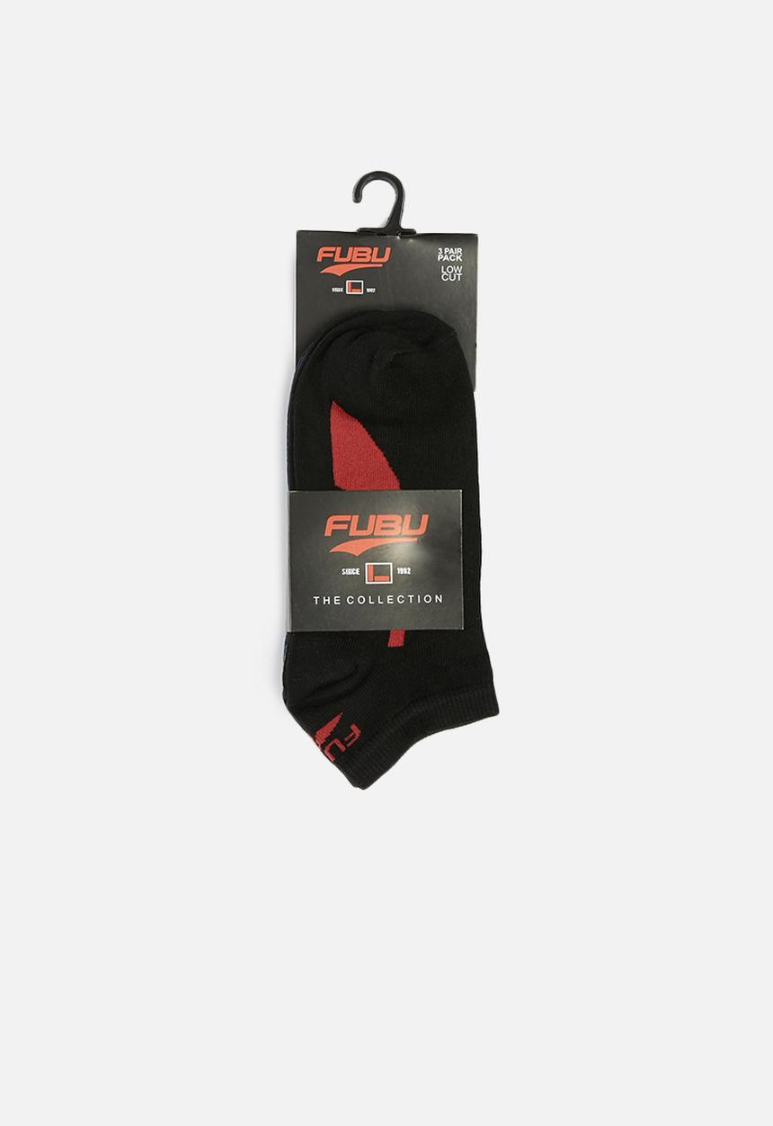 FUBU - Mens low cut standard socks 3 pack - navy 