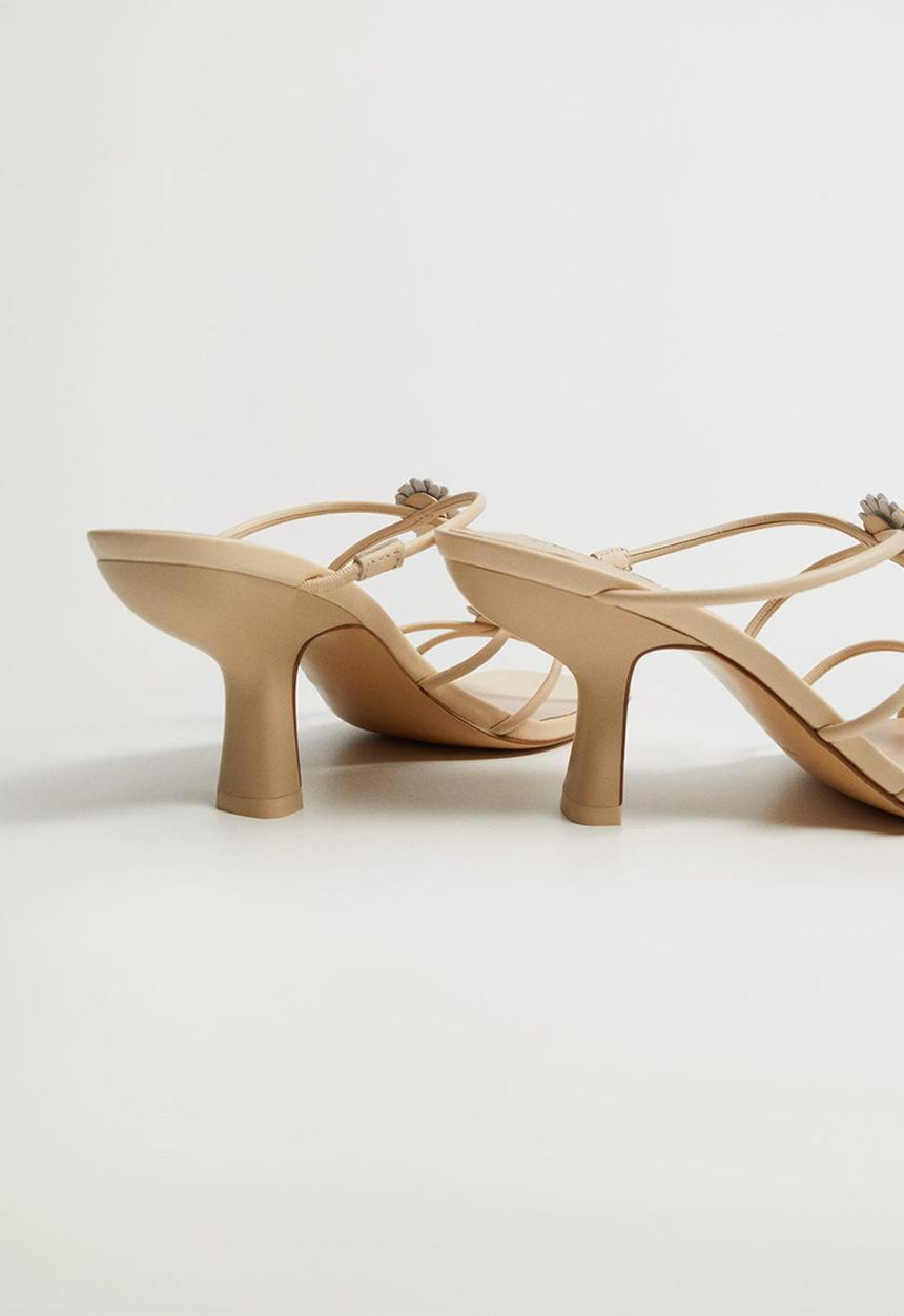 MANGO - Daisy leather heel - light beige