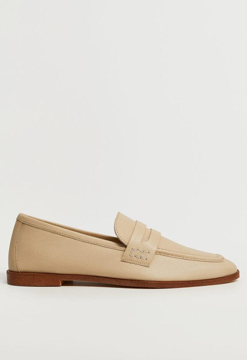 MANGO - Moca 1 leather loafer - natural