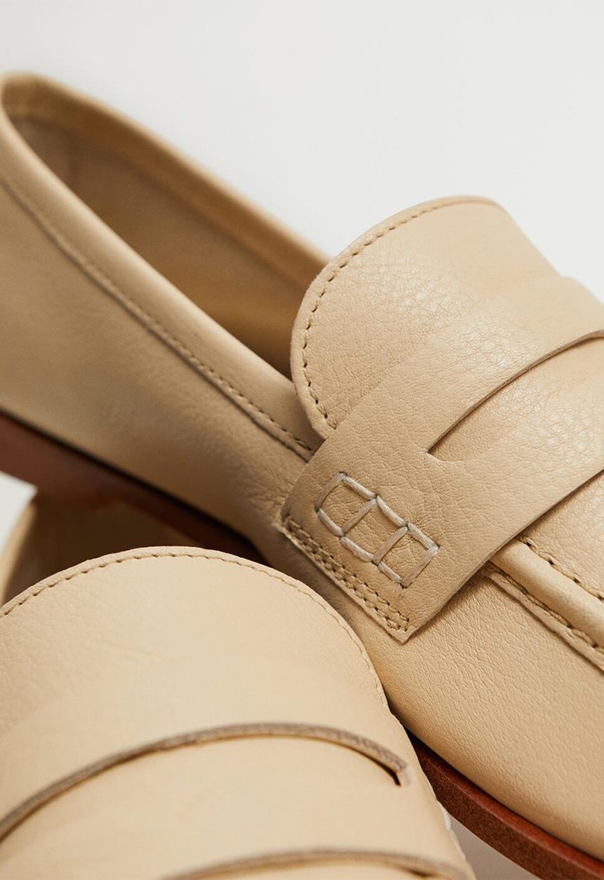 MANGO - Moca 1 leather loafer - natural