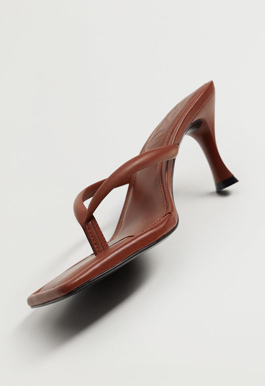 MANGO - Lulu leather heel - medium orange