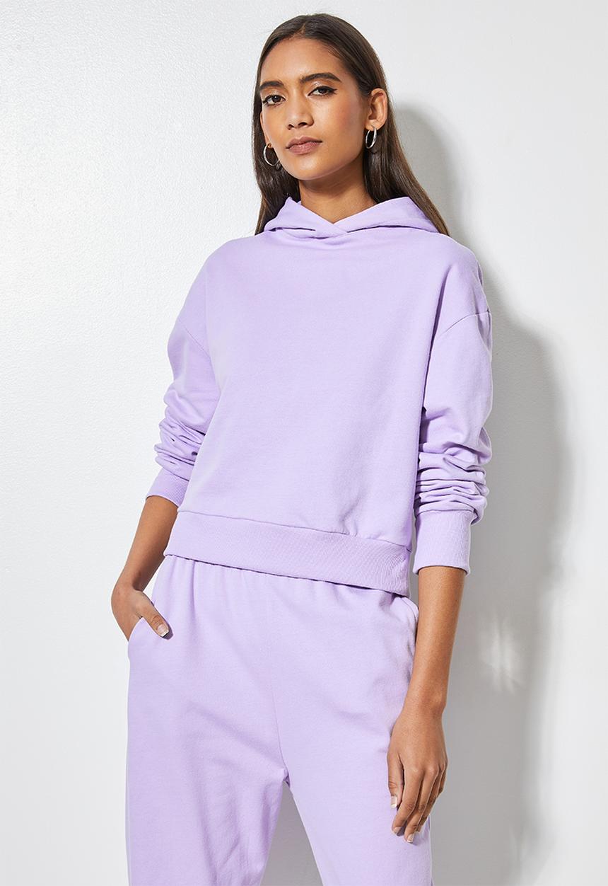 Superbalist - Crop hoodie - dusty purple