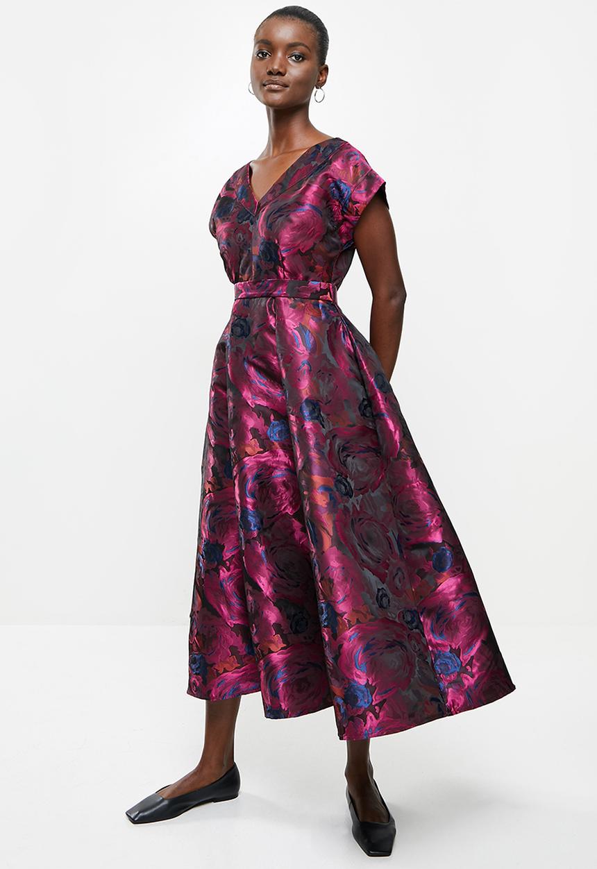AMANDA LAIRD CHERRY - Zweli dress - navy & magenta