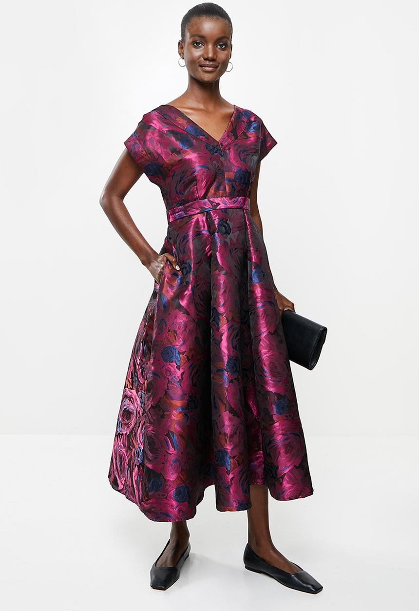 AMANDA LAIRD CHERRY - Zweli dress - navy & magenta