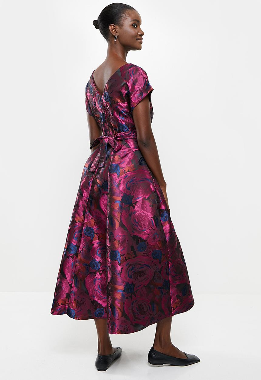 AMANDA LAIRD CHERRY - Zweli dress - navy & magenta