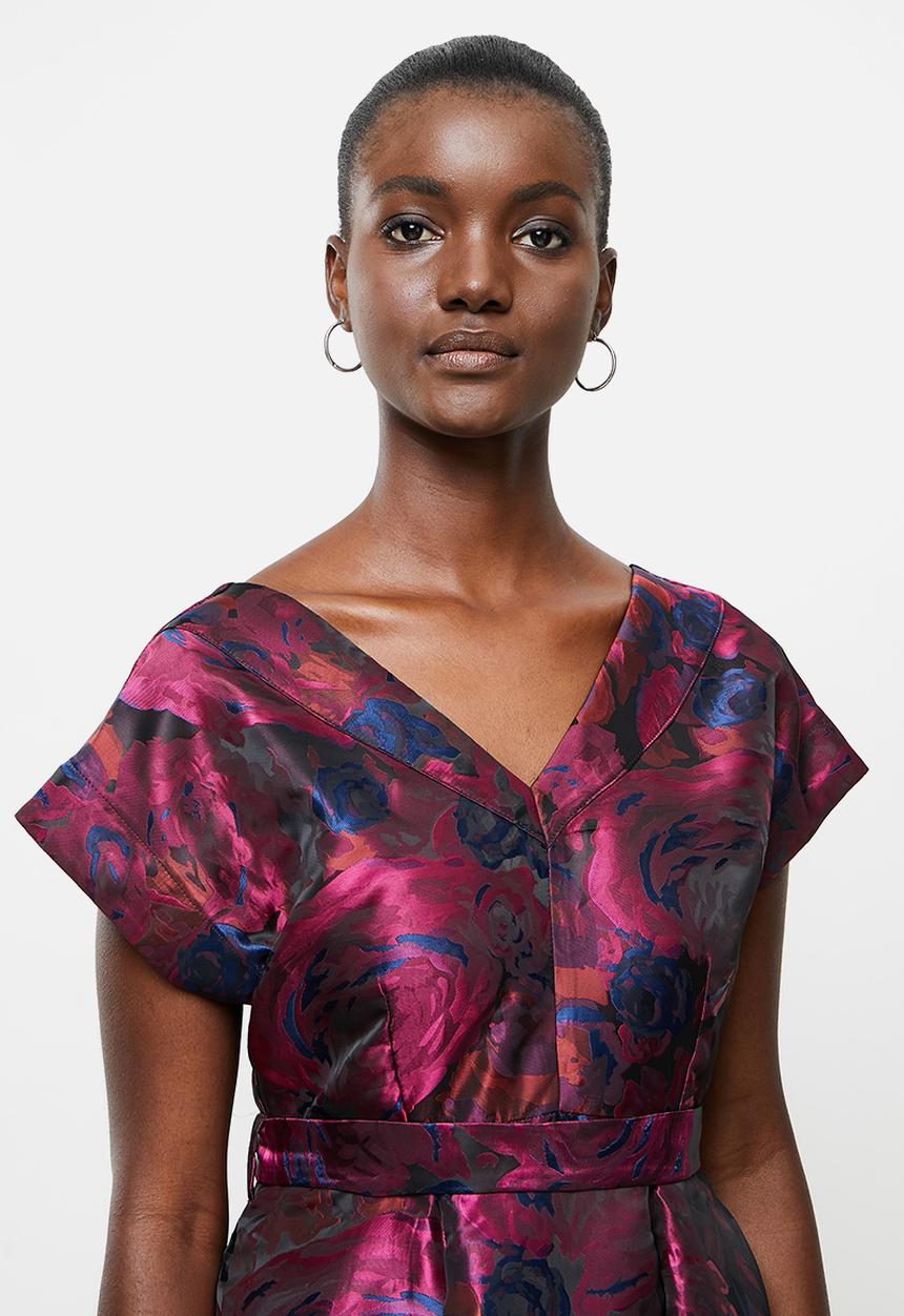 AMANDA LAIRD CHERRY - Zweli dress - navy & magenta