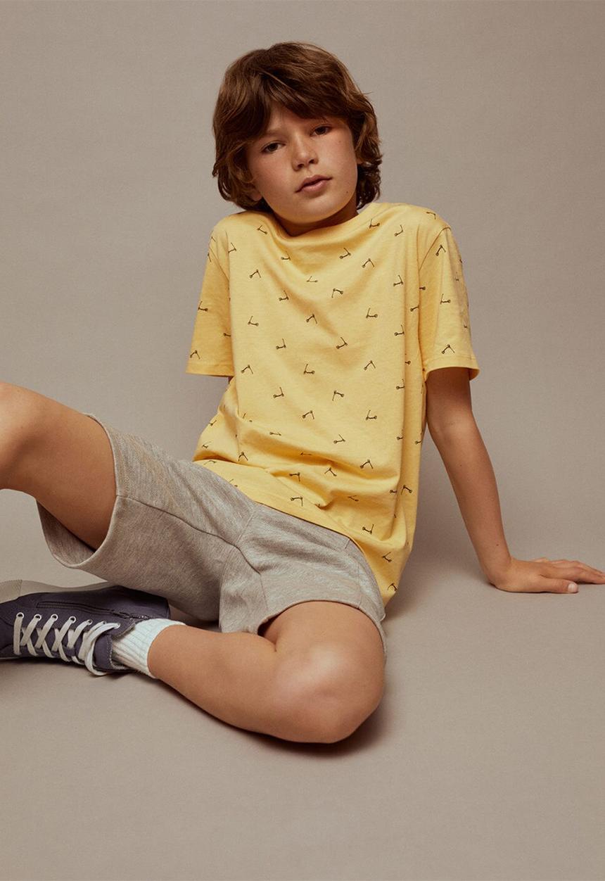 MANGO - T-shirt stamp1 - yellow