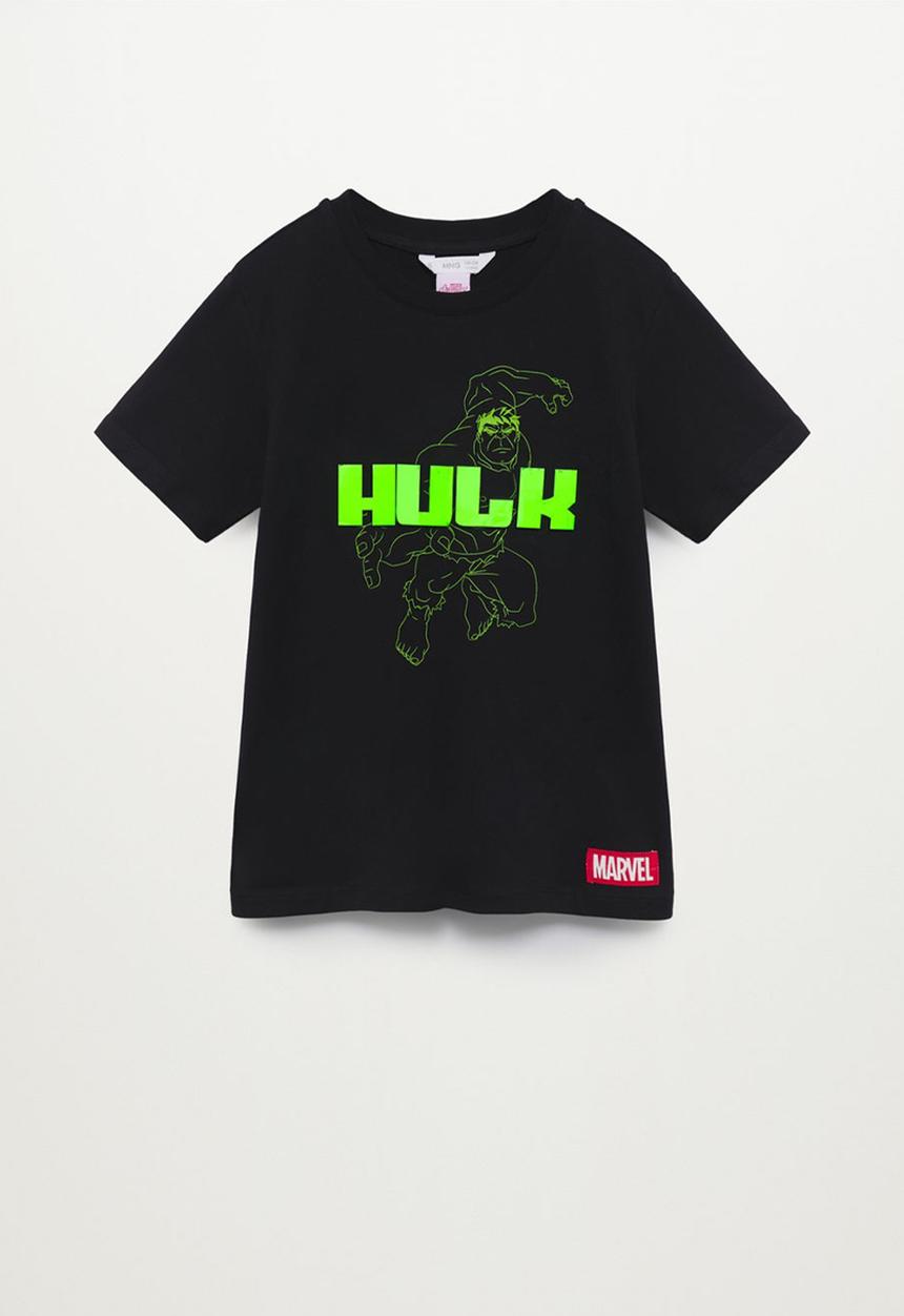 MANGO - T-shirt hulk - black
