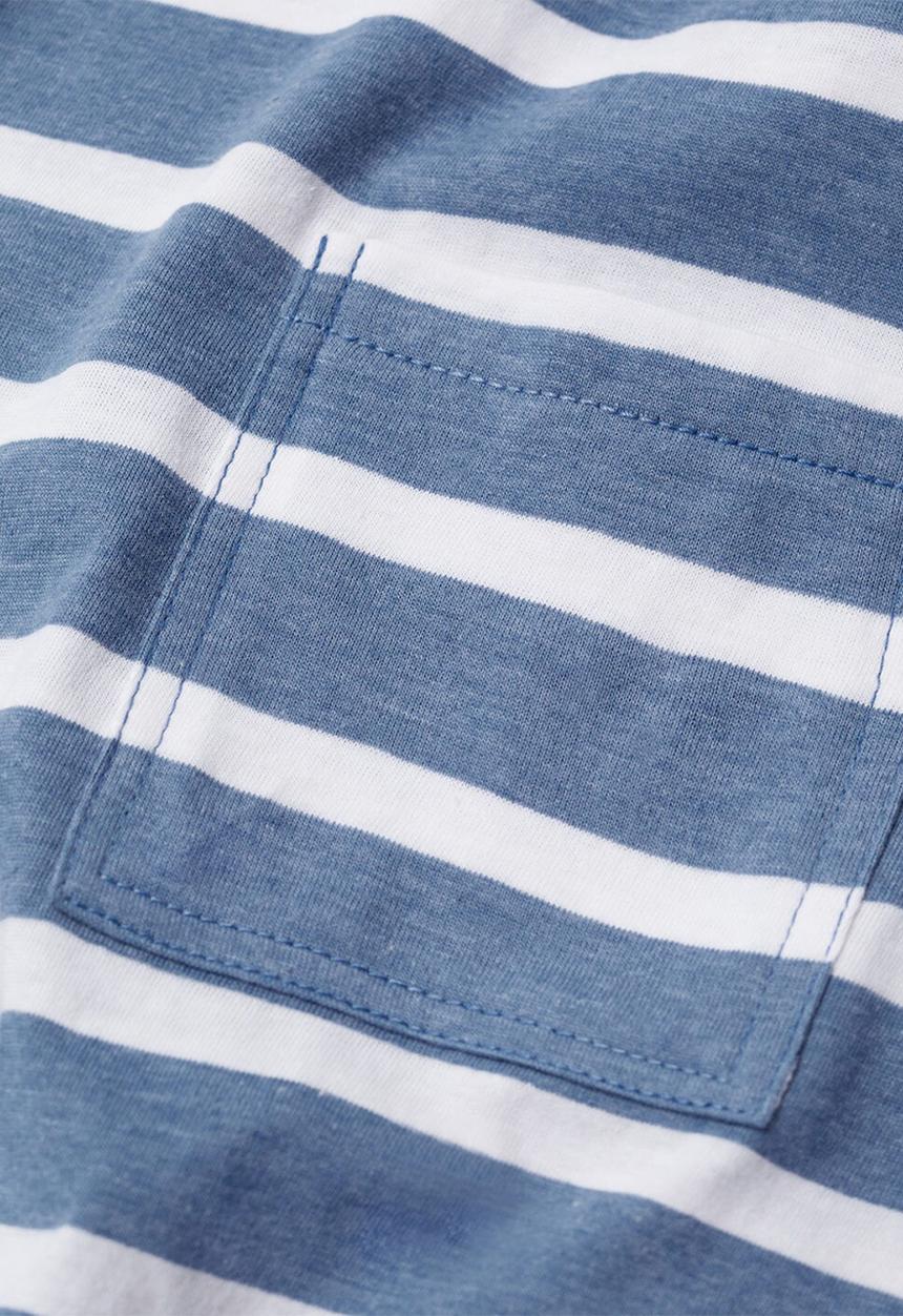 MANGO - T-shirt rayast - light pastal blue