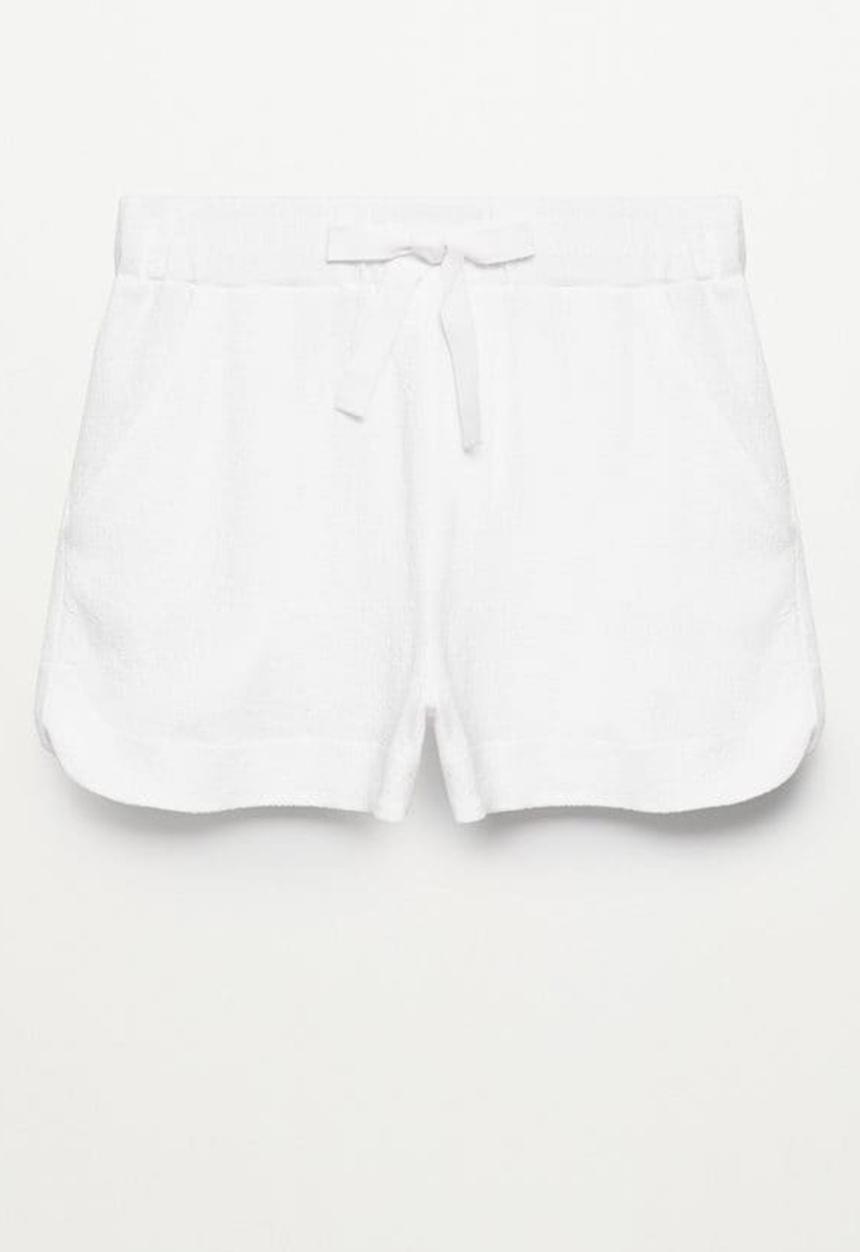 MANGO - Shorts boton - white