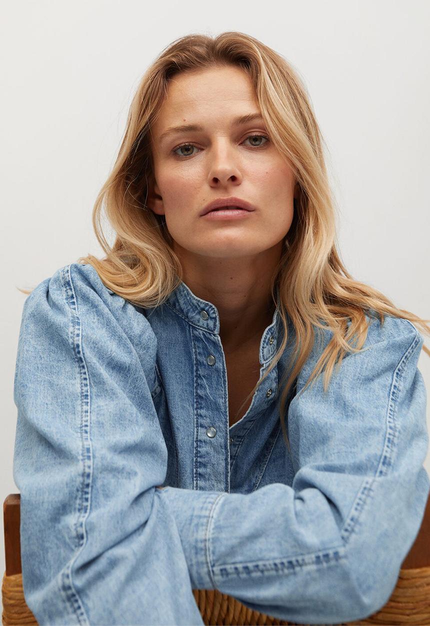 MANGO - Shirt lola - open blue