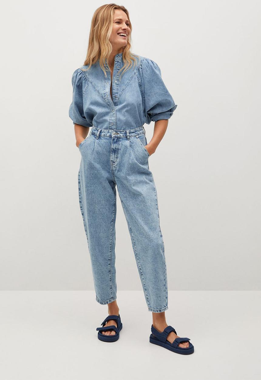 MANGO - Shirt lola - open blue