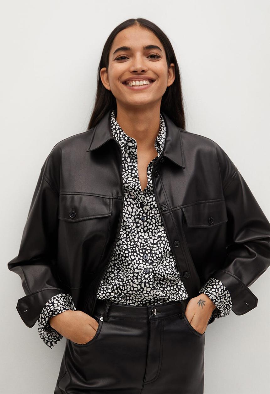 MANGO - Shirt bremen - black & white