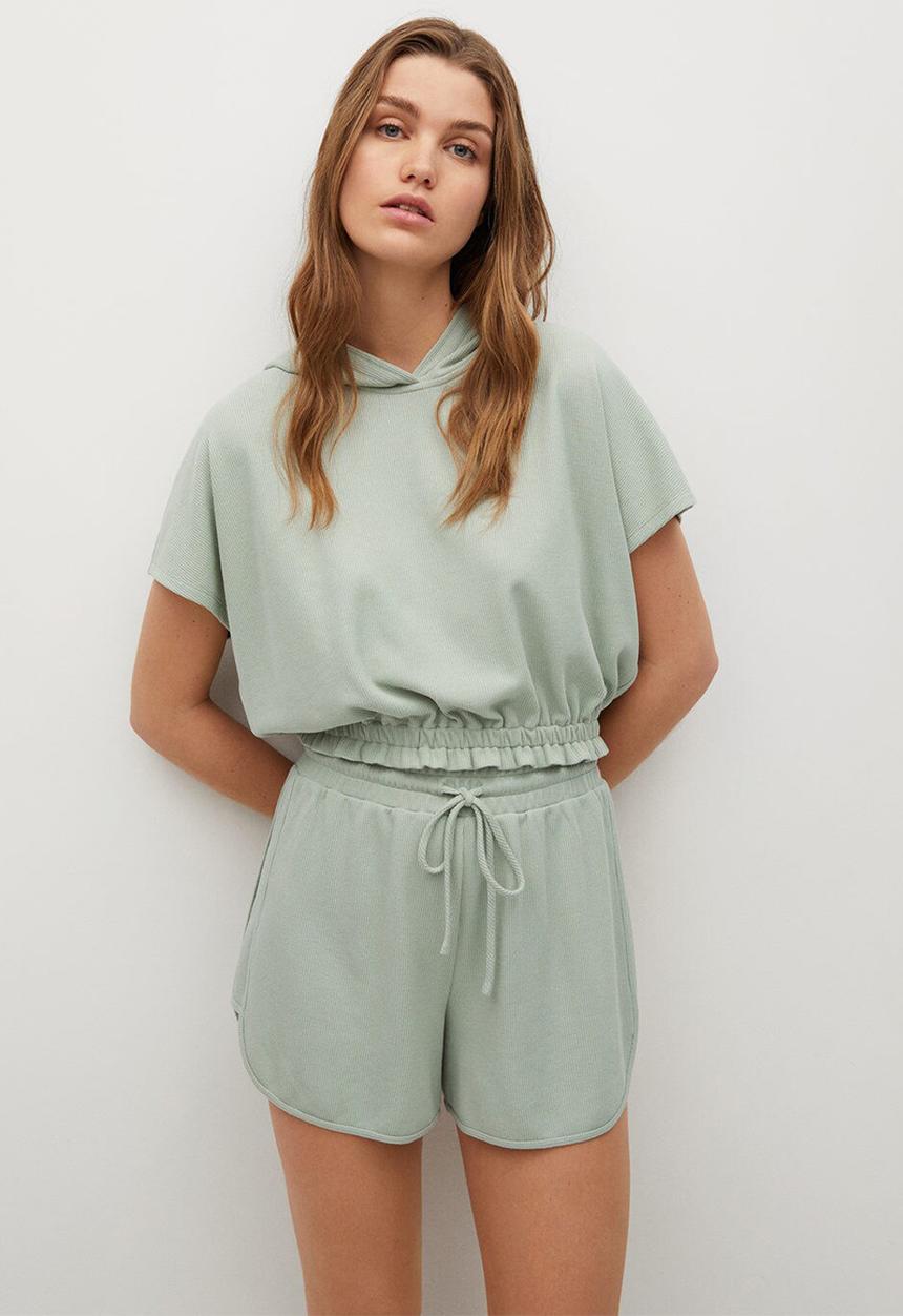 MANGO - Shorts waffle - green