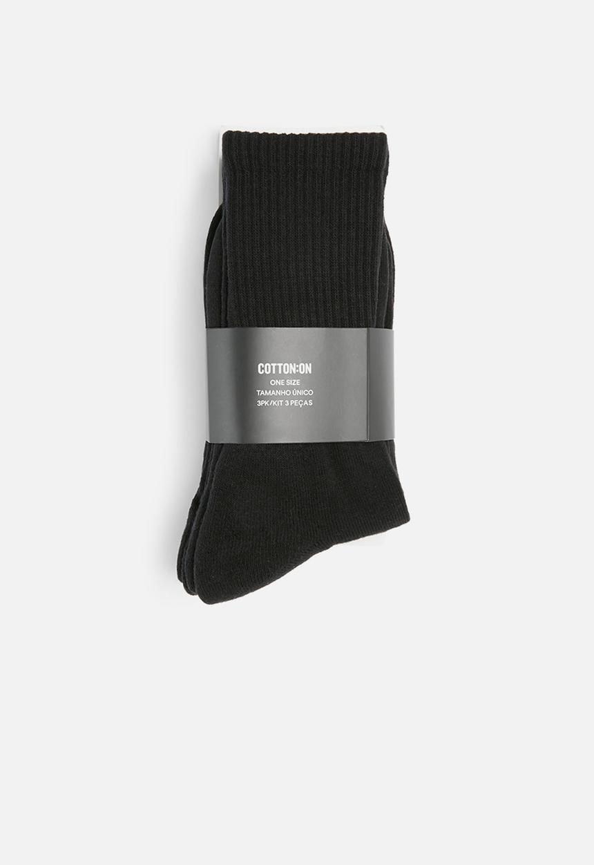 Cotton On - 3 Pack active socks - black