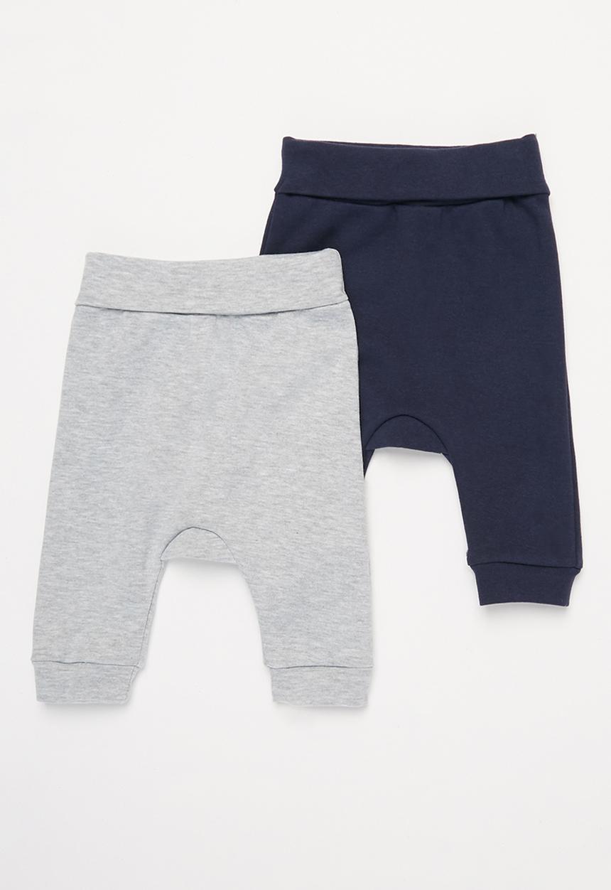 Pop Candy - Baby boys 2 pack leggings - navy & grey