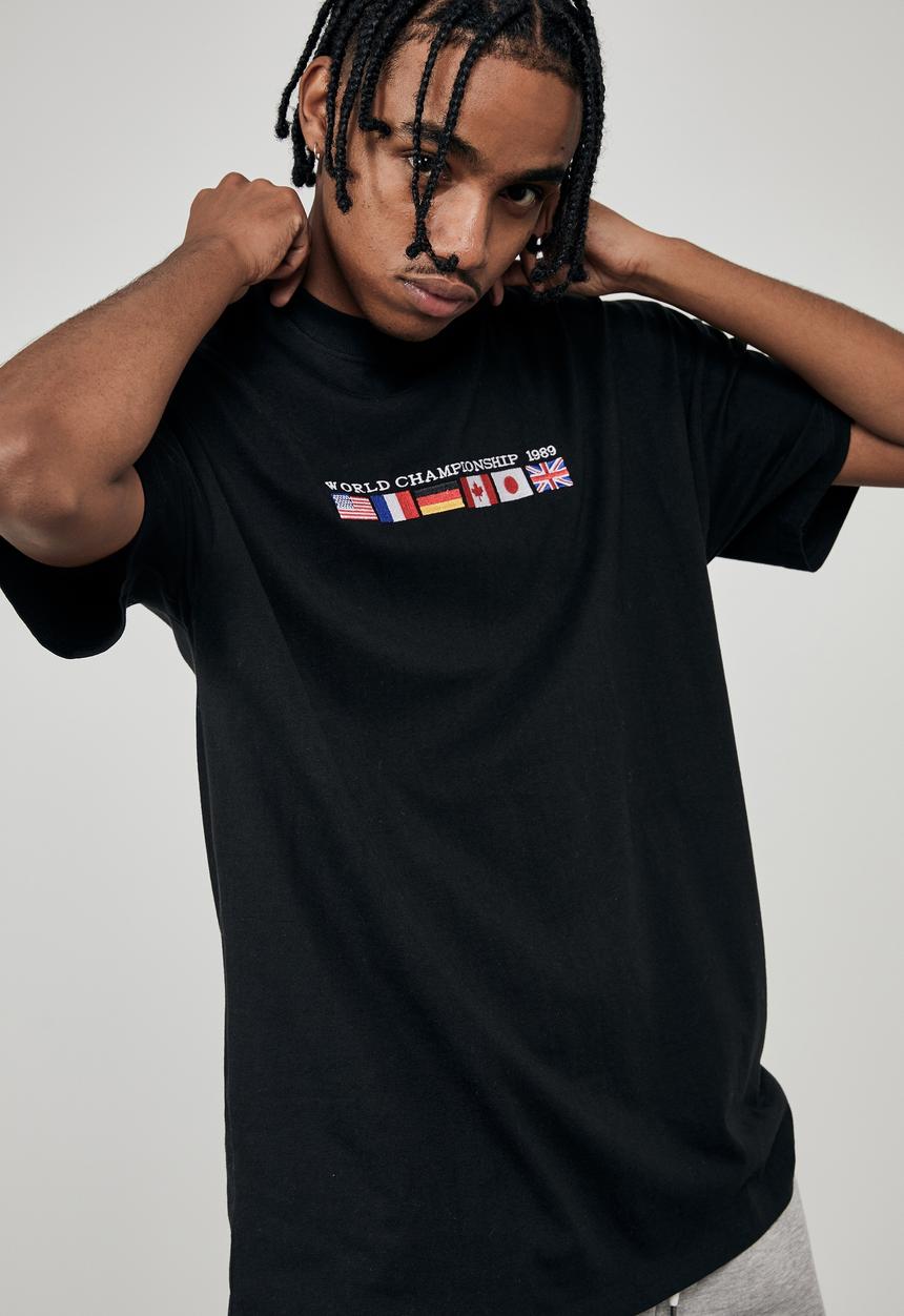 Factorie - Oversized graphic T-shirt - black