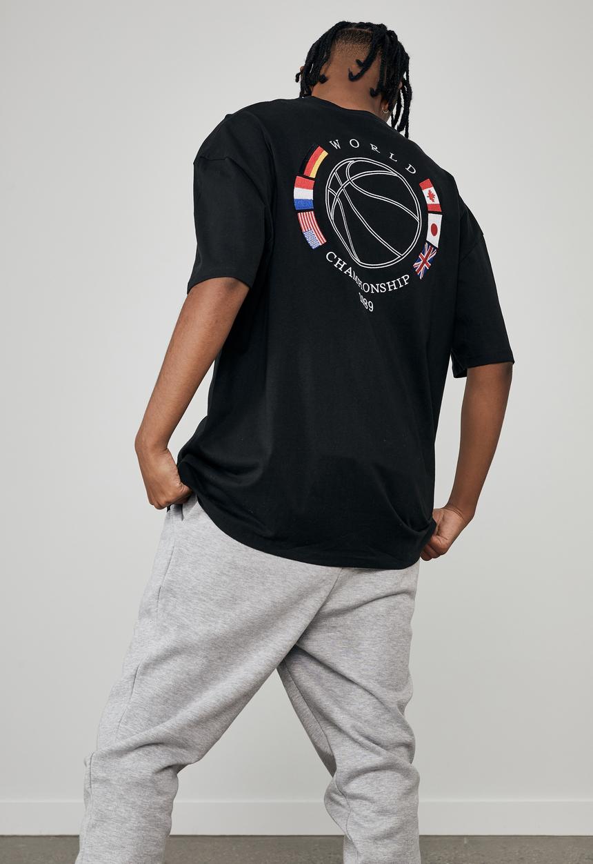 Factorie - Oversized graphic T-shirt - black