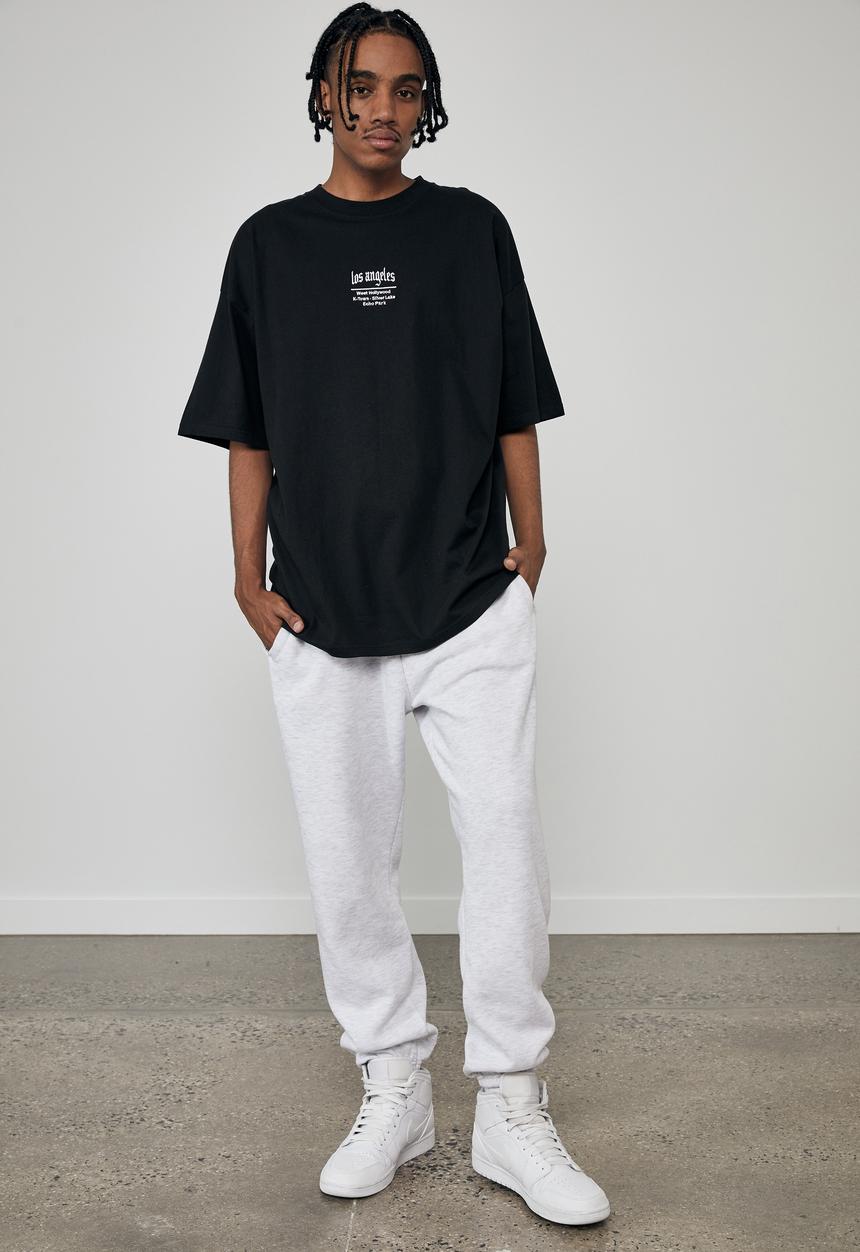 Factorie - Oversized graphic T-shirt - black & white
