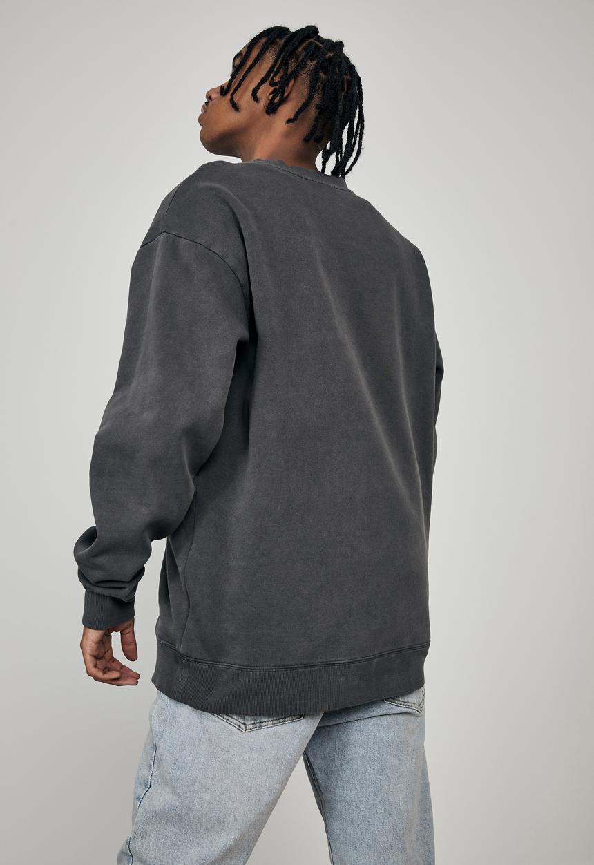 Factorie - Elite oversized crew - washed black