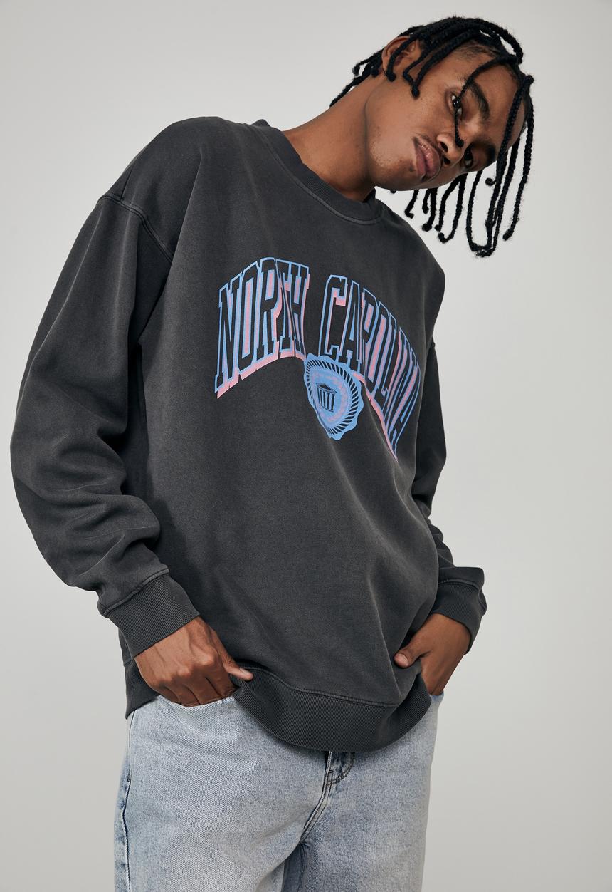 Factorie - Elite oversized crew - washed black