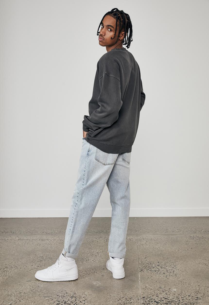 Factorie - Elite oversized crew - washed black