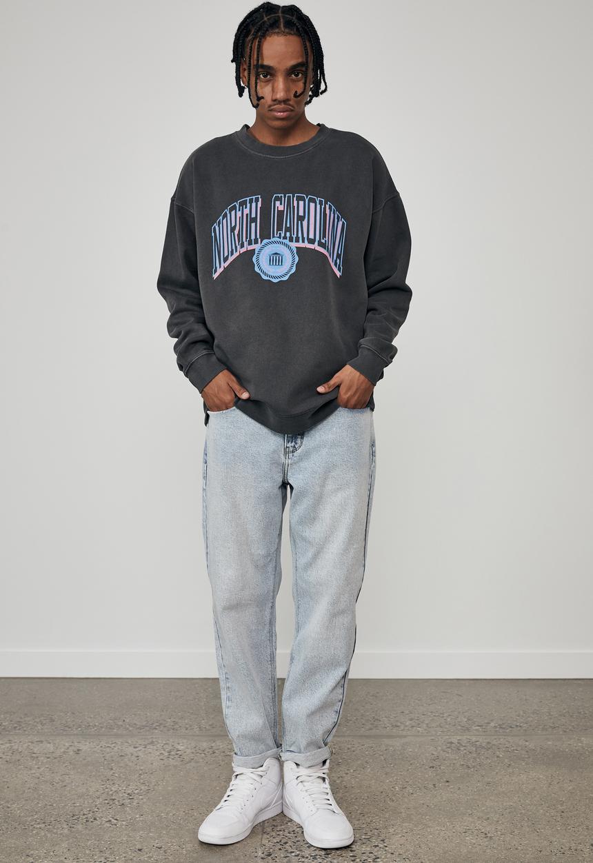 Factorie - Elite oversized crew - washed black
