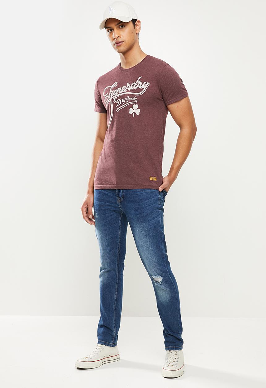 Superdry. - Workwear graphic tee - burgundy