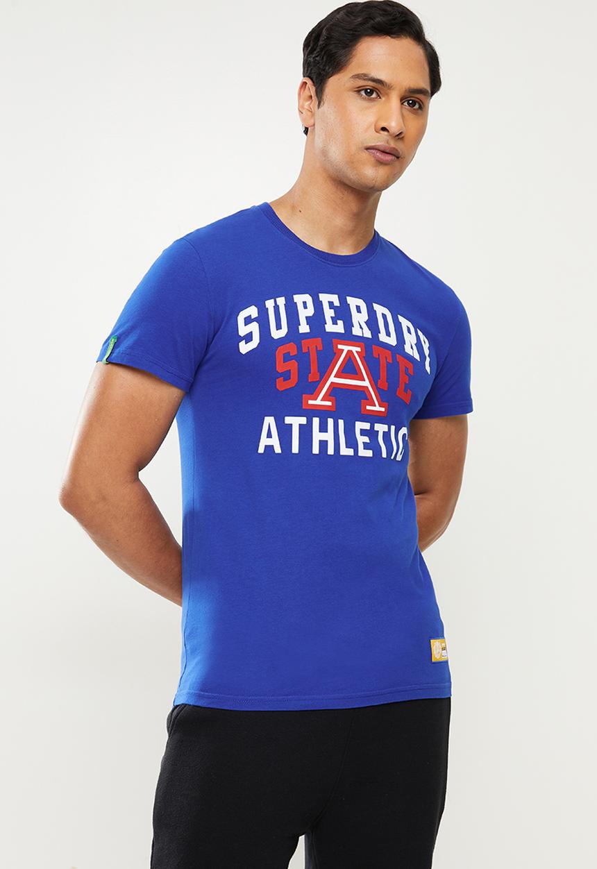 Superdry. - Track and field graphic tee - royal blue