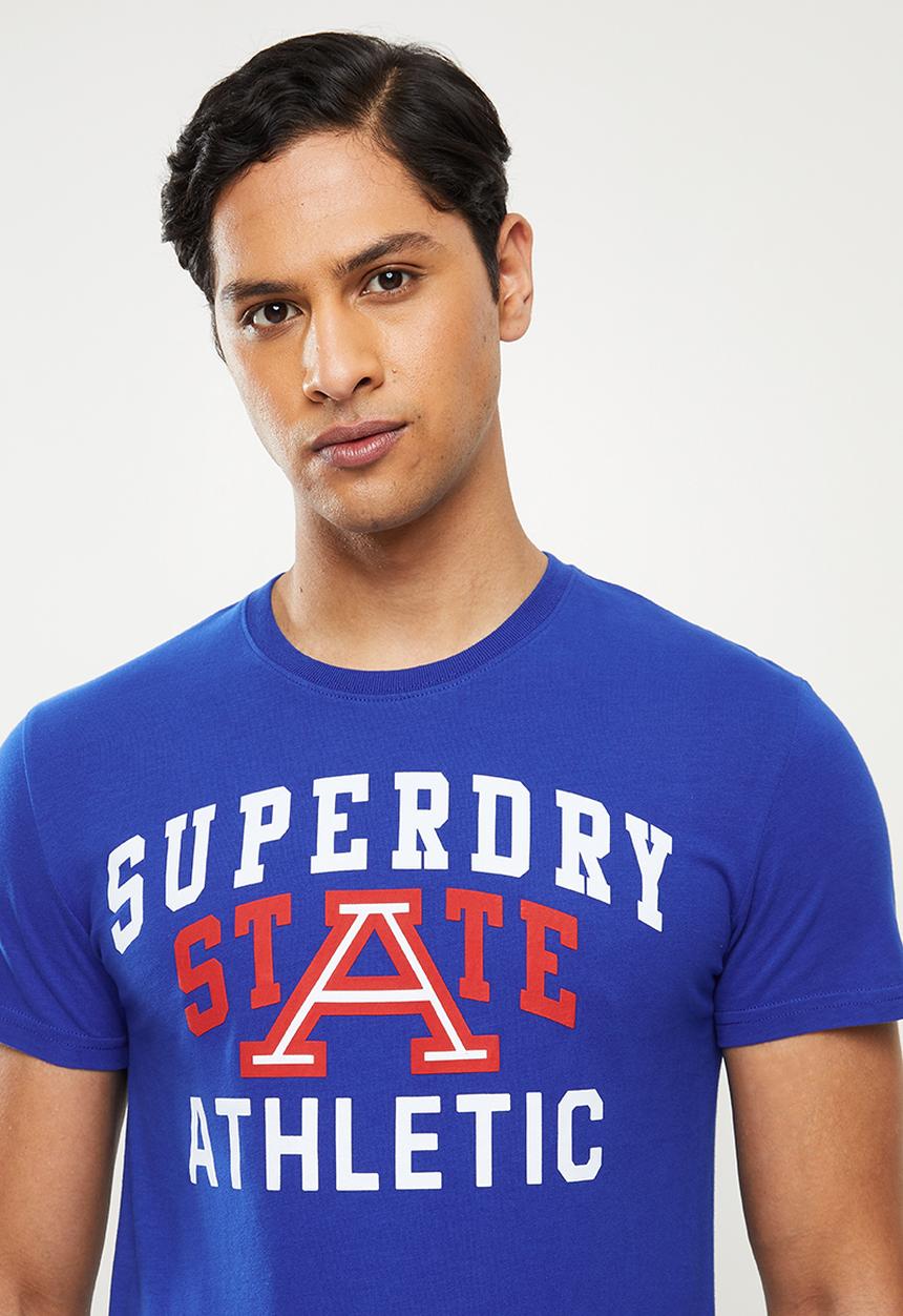 Superdry. - Track and field graphic tee - royal blue