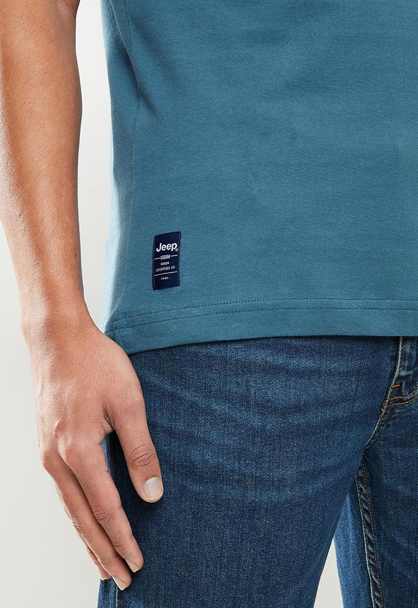 JEEP - Edison short sleeve logo tee - blue