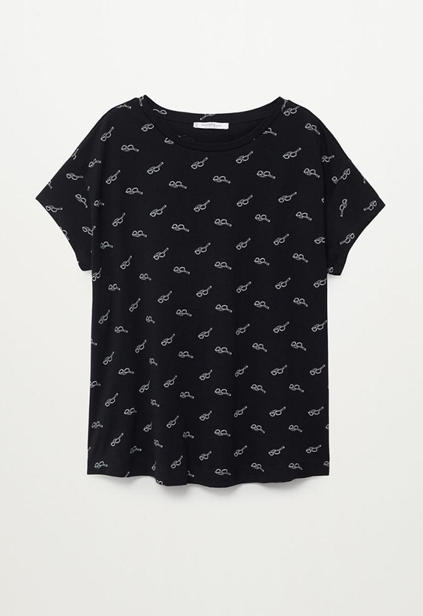 Violeta by Mango - Plus T-shirt easypri - black
