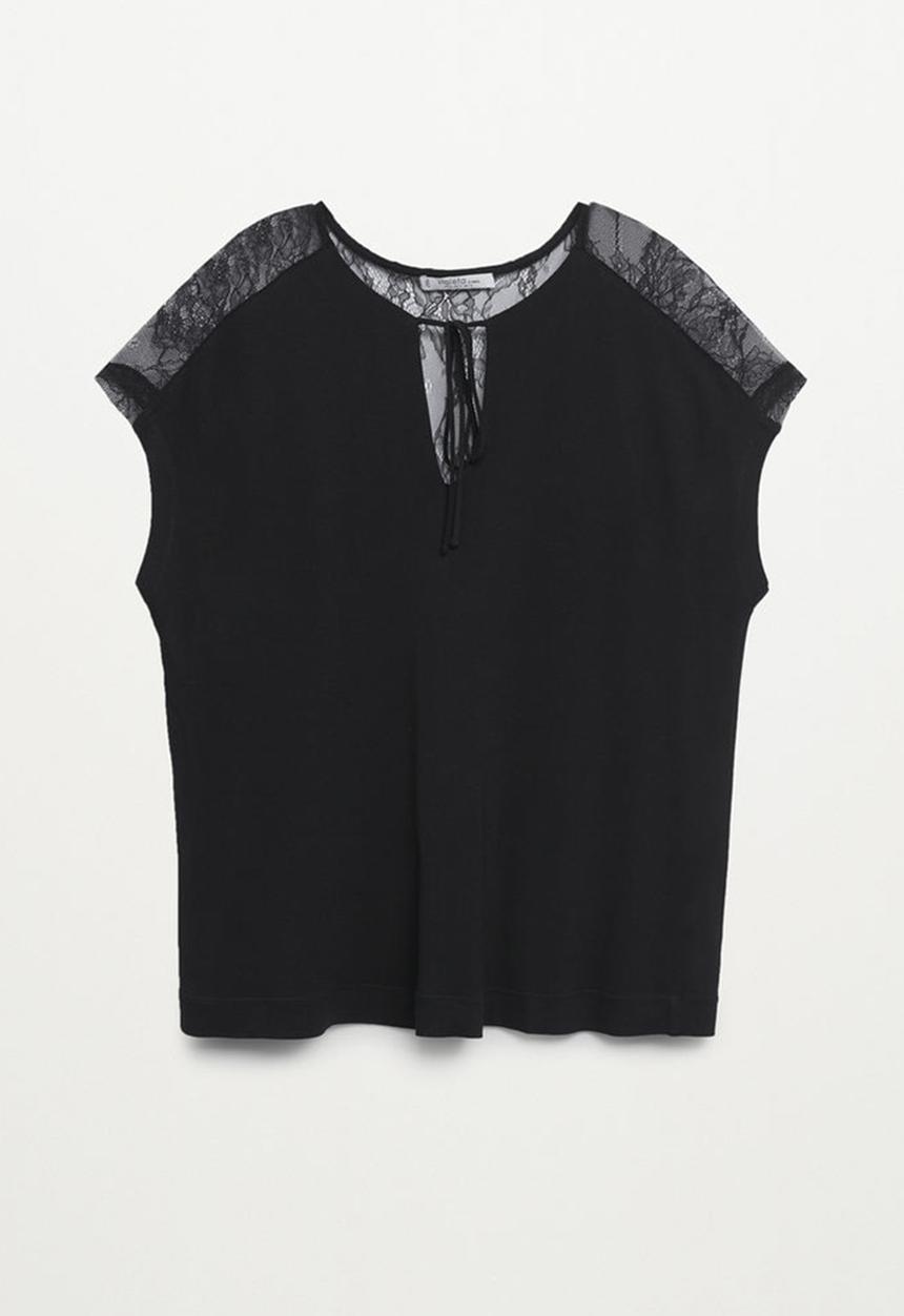 Violeta by Mango - Plus T-shirt doti - black