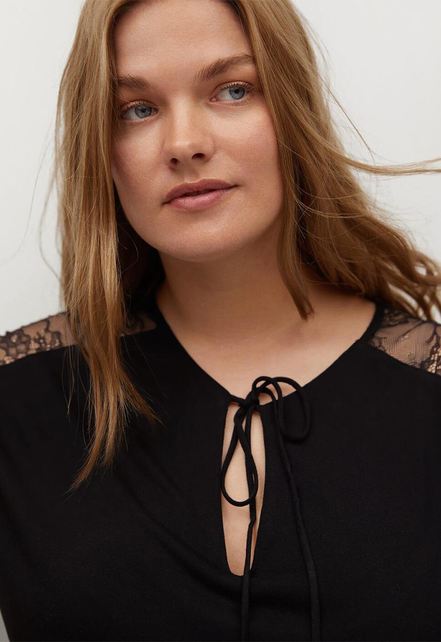 Violeta by Mango - Plus T-shirt doti - black