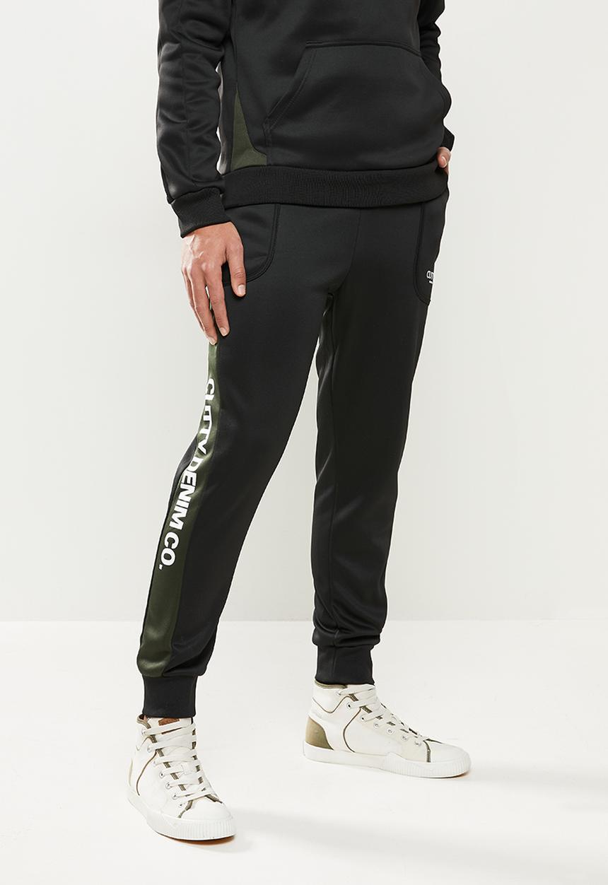 Cutty - Wayne regular fit scuba trackpants - black