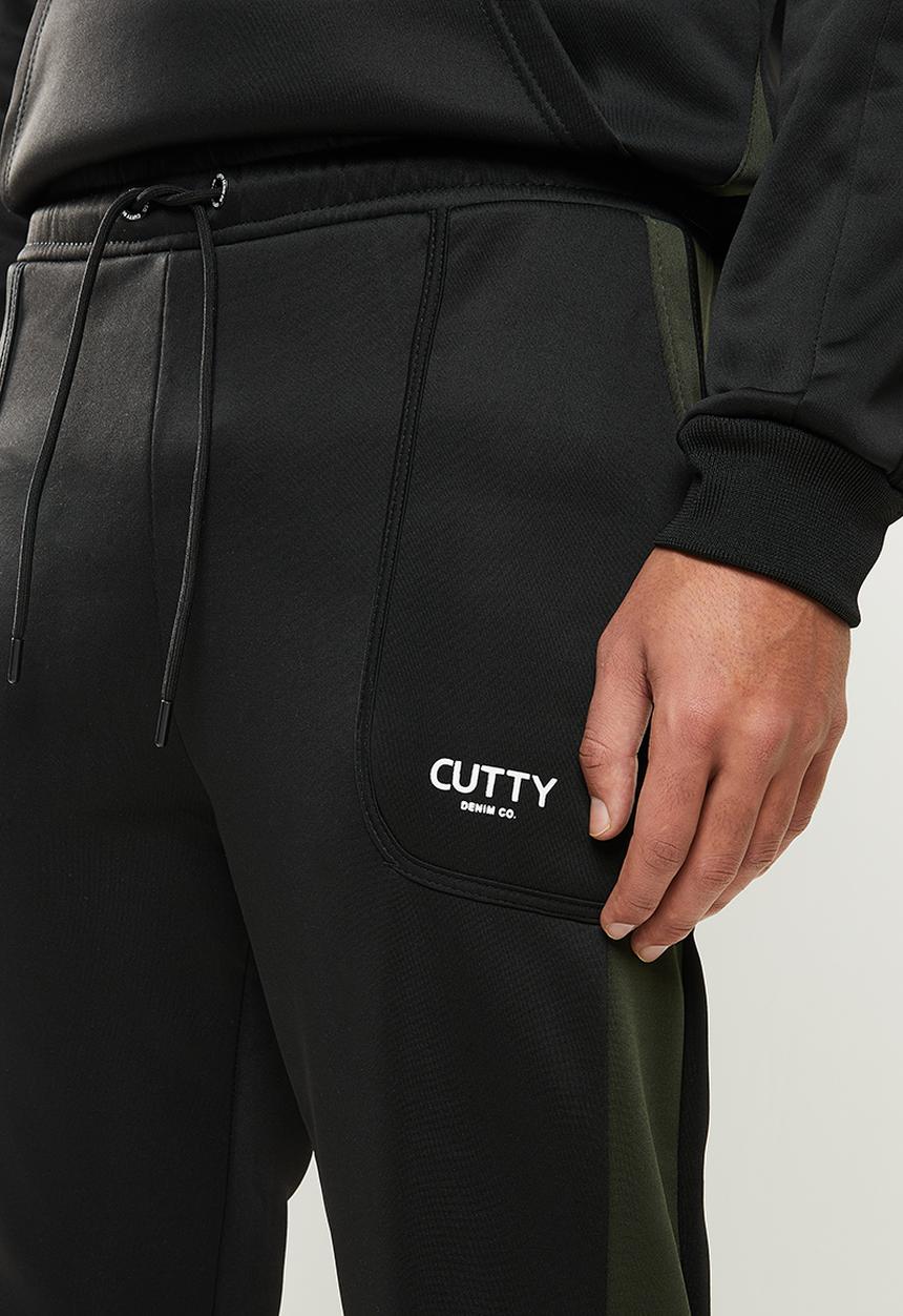 Cutty - Wayne regular fit scuba trackpants - black