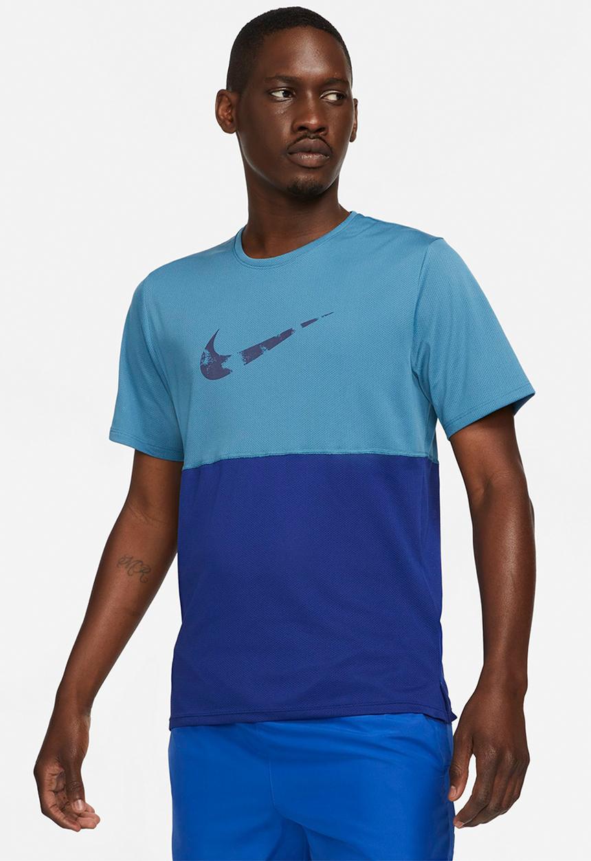 Nike - M nike df wr run top gx short sleeve - blue