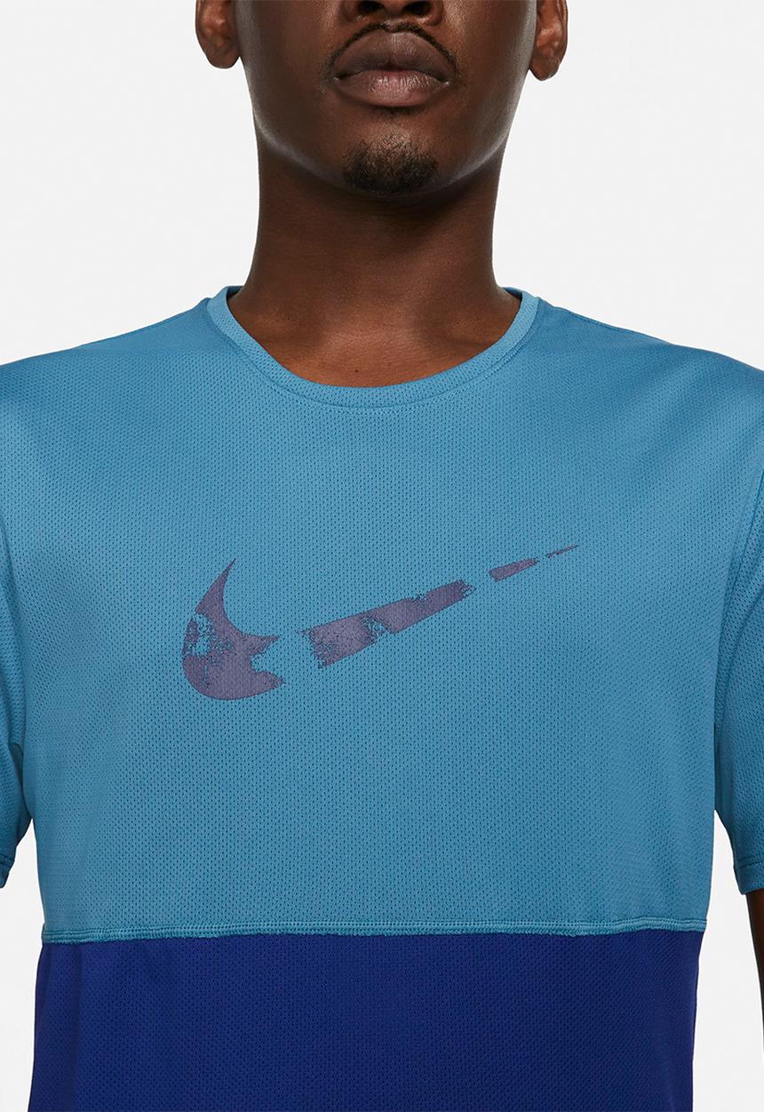 Nike - M nike df wr run top gx short sleeve - blue