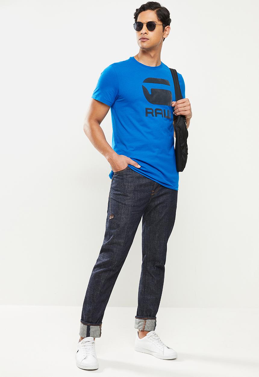 G-STAR - Flock hamburger logo r t - light royal blue