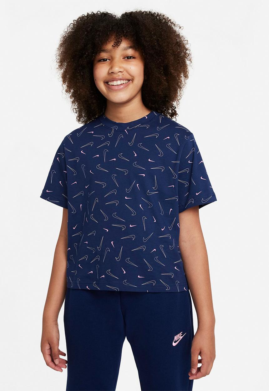 Nike - G nsw tee boxy swsh fetti - blue void